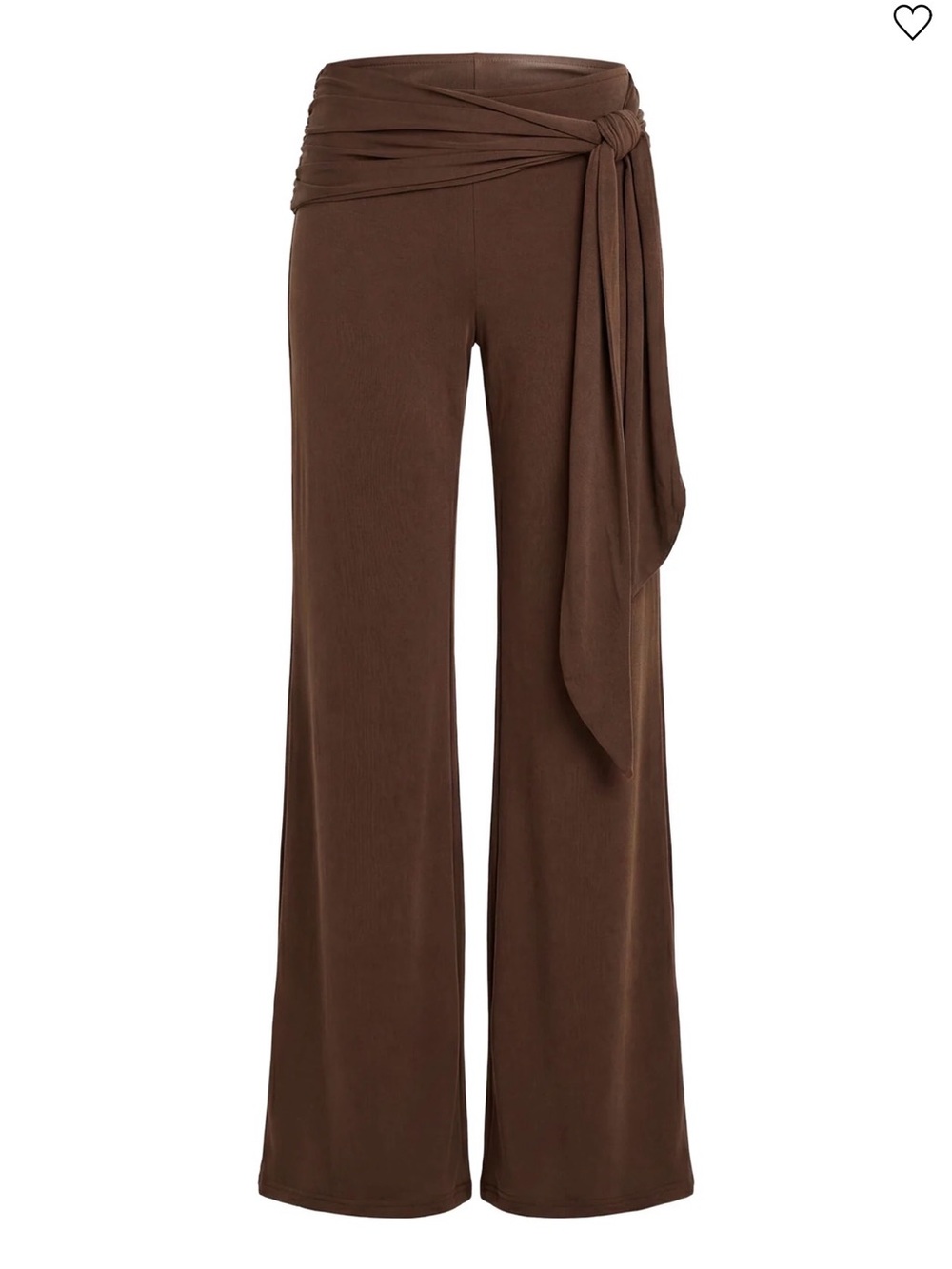 Princess Polly Brown Wide-Leg Tie-Waist Pants